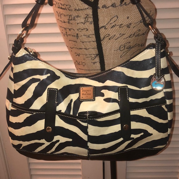 Dooney & Bourke Handbags - Dooney & Bourke Zebra Patterned Leather Hobo